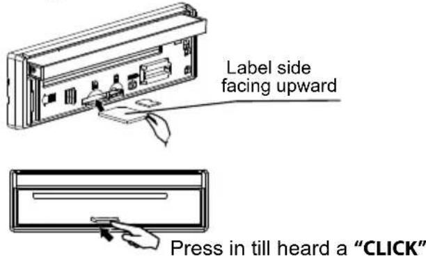 Label side facing upward Press in till heard a "CLICK"