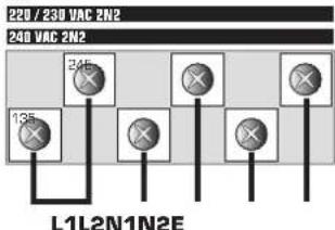 220 / 230 VAC 2N2 240 VAC 2N2 125 245 L1L2N1N2E