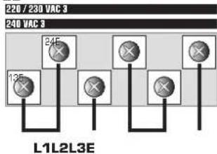 220 / 230 VAC 3 240 VAC 3 125 245 L1L2L3E