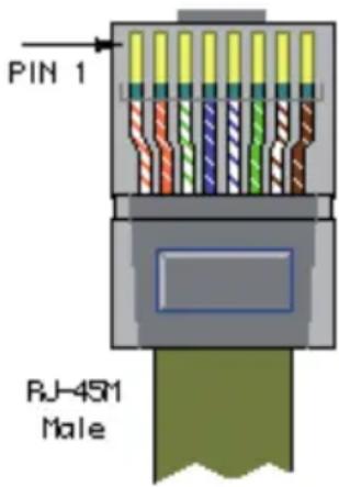 PIN 1 RJ-45M Male