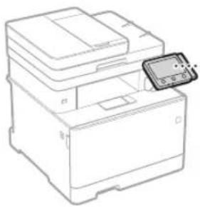 Дисплей (екран) Маркировка NFC (Комуникация в близко поле)* * NFC функцията може да не е налична в зависимост от модела на машината. (Клавиш [Пестене на енергия]) (Клавиш [Начало])