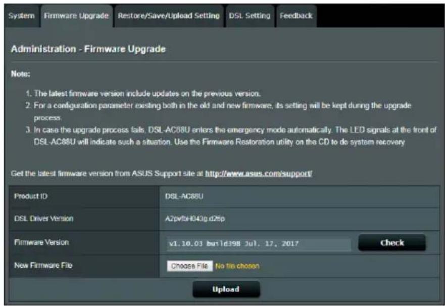 ASUS DSL-AC88U - Mise à jour du firmware - 2