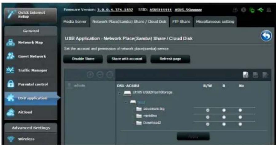 ASUS DSL-AC88U - Pour utiliser le partage Samba : - 3