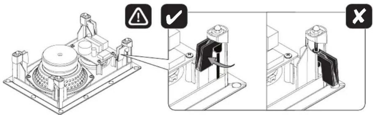 Technical diagram showing mechanical assembly with warning symbols and labeled states, including 'No' and 'Yes' indicators.