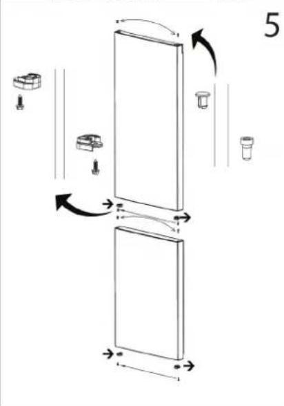 Diagram showing mechanical assembly with labeled parts and directional arrows indicating motion or movement