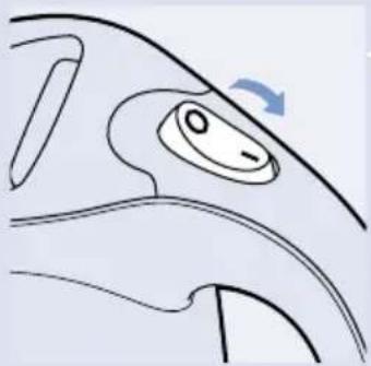 Line drawing of a car's head and side profile with no text or symbols