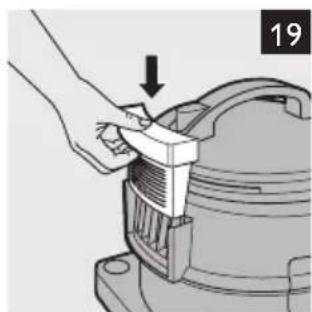 Illustration of a hand using a tool to adjust or install a mechanical component, with no visible text or symbols.
