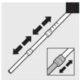 Diagram of a mechanical or electrical component with directional arrows indicating motion, no text or symbols present.