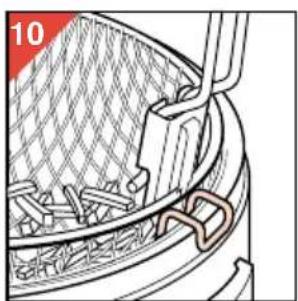 Diagram of a mesh fence with embedded tools, no visible text or symbols.