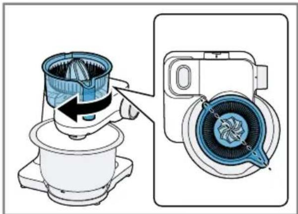 Diagram showing a kitchen mixer and its internal fan assembly (no text or symbols).
