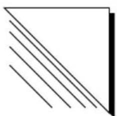 Abstract geometric shape with diagonal lines and a vertical bar (no text or symbols)