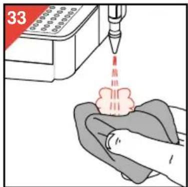 Illustration of a hand pressing down on a mechanical device (no text or symbols visible)