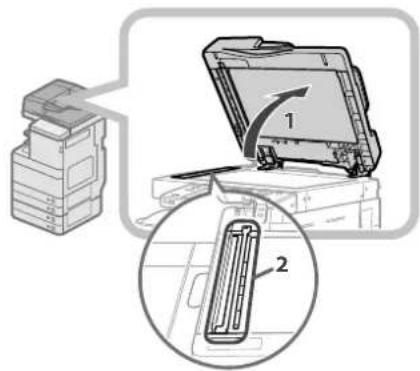 CANON ImageRUNNER ADVANCE C5250 - Limpie el área de lectura de alimentación (franja de cristal fina). - 1
