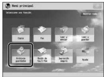 Menú principal Seleccione una función. Restrar tabs Costa Fer Leer y enviar Leer y perder Análisis guardados Suáro de Tavil-Fax Inserción segura Ayola