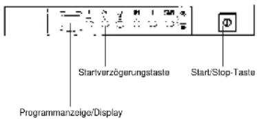 Startverzögerungstaste Start/Stop-Taste Programmanzeige/Display