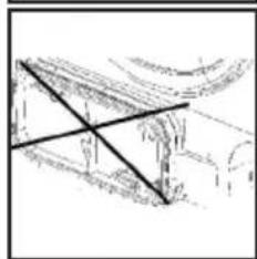 Pure geometric lines forming a right triangle with internal lines and shapes, no text or symbols present