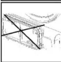 Sketch of a building interior with diagonal lines and structural elements (no text or symbols)
