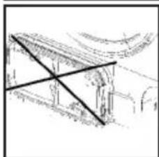 Technical line drawing of a structural support frame with diagonal bracing (no text or symbols)