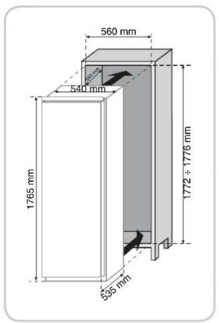 560 mm 540 mm 1765 mm 535 mm 1772 ÷ 1776 mm