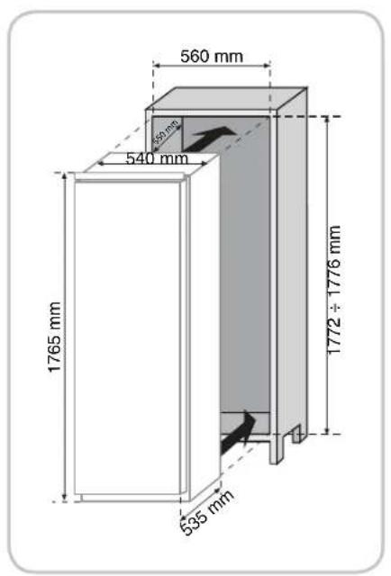 560 mm 540 mm 1765 mm 535 mm 1772 ÷ 1776 mm