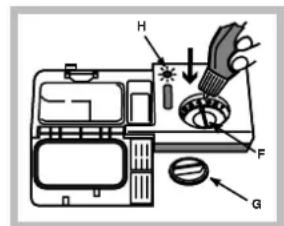 INDESIT IDL 500 S - Charger le produit de rinçage - 1