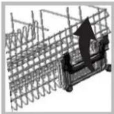 INDESIT IDL 500 S - The height of the upper rack should ideally be adjusted WHEN THE RACK IS EMPTY. - 2