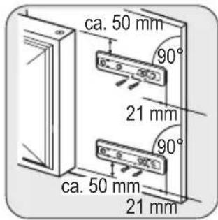 ca. 50 mm 90° 21 mm 90° ca. 50 mm 21 mm