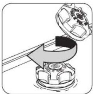 Mechanical assembly diagram showing a rotating component with a gear and shaft (no text or symbols)