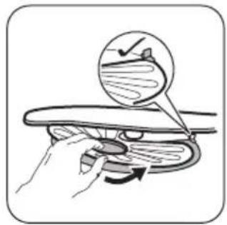 Illustration of a hand holding a tool with a circular inset showing a checkmark (no text or symbols present)