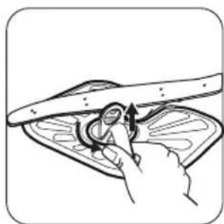 Illustration of a hand holding a device with a circular component, no text or symbols present