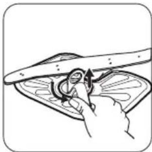 Illustration of a hand holding a curved object with arrows indicating motion or rotation (no text or symbols)