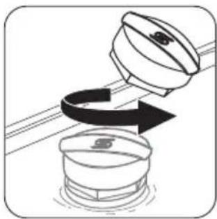 Diagram showing a mechanical component being lifted by a curved arrow.