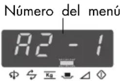 Número del menú A2 - 1