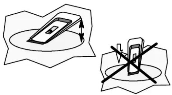 Diagram illustrating a device scanning process with directional arrows and a cross symbol indicating no scanning.