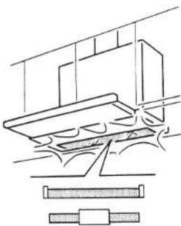 Pure technical line drawing of a mechanical assembly without any text, numbers, or symbols