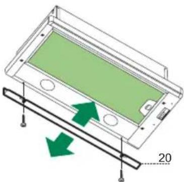 Diagram of a device with a green highlighted screen and directional arrows indicating movement or force (no text or symbols).