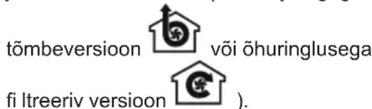 tõmbeversioon või õhuringlusega filtreeriv versioon.