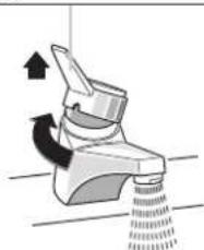 Diagram of a mechanical device with rotating components and motion arrows (no text or symbols)