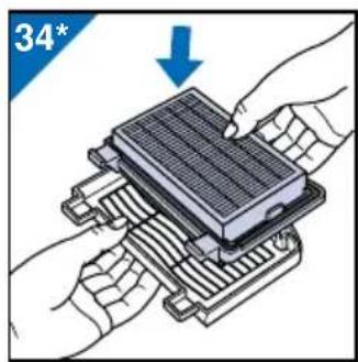 Illustration of hands assembling a solar panel with a 34° label (no text or symbols on the diagram itself)