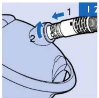Diagram showing a medical procedure with labeled parts and directional arrows indicating movement or force