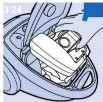 Diagram of a car interior showing mechanical components and a hand interacting with the engine (no text or symbols present)