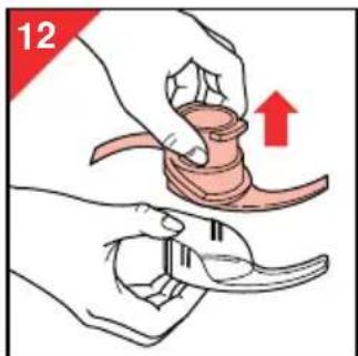 Illustration of a hand holding a small object with an arrow indicating upward motion (no text or symbols)