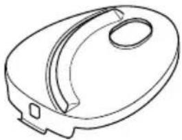 Line drawing of a mechanical component with a curved top and circular opening.