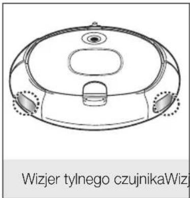 Line drawing of a robotic vacuum cleaner (no text or symbols on the diagram itself)