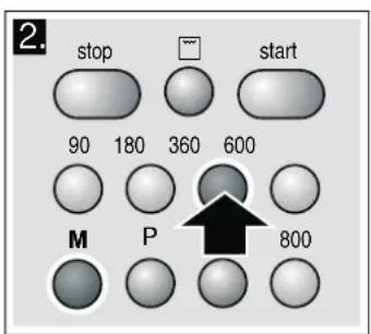 2. stop start 90 180 360 600 M P 800