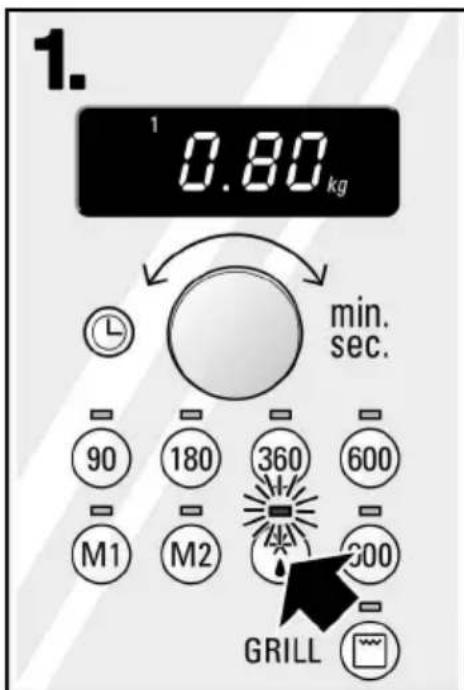 1. 0.80 kg min. sec. 90 180 360 600 M1 M2 300 GRILL