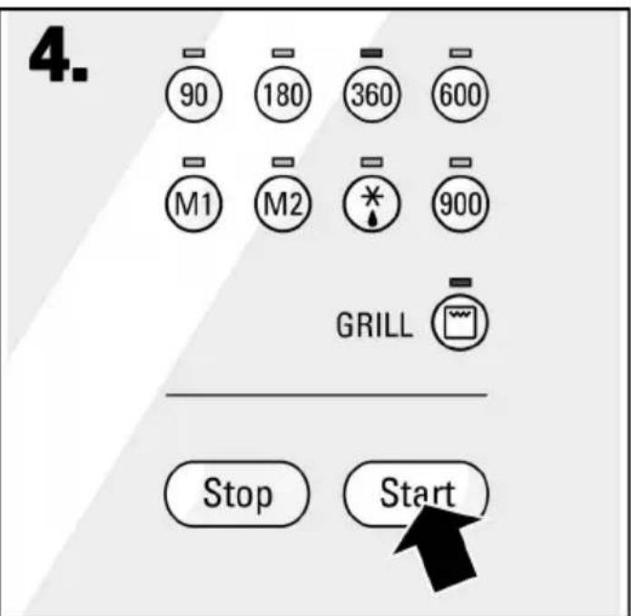 4. 90 180 360 600 M1 M2 * 900 GRILL Stop Start