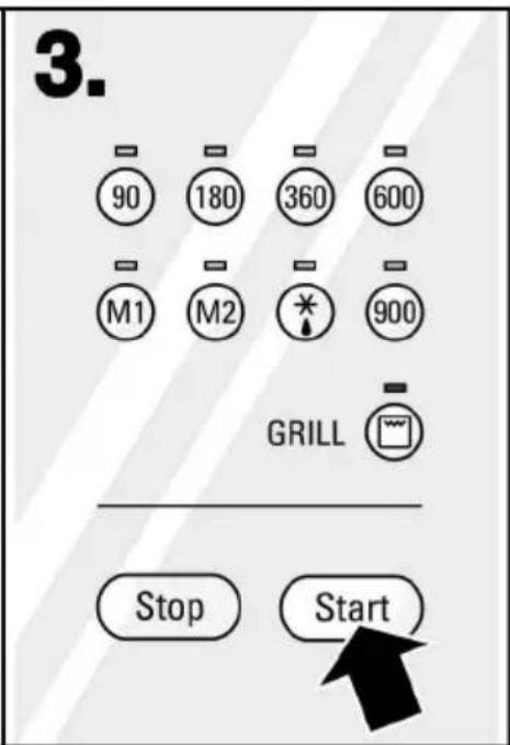 3. 90 180 360 600 M1 M2 * 900 GRILL Stop Start