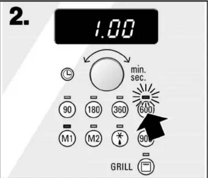 2. 1.00 min. sec. 90 180 360 (600) M1 M2 * 900 GRILL