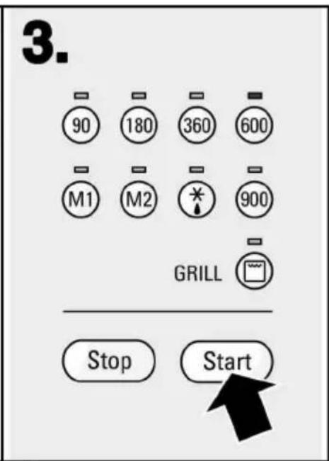 3. 90 180 360 600 M1 M2 * 900 GRILL Stop Start